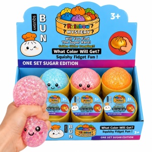 Jucărie Antistres Squishy Dumpling cu Sclipici și Bile de Gel, 8,5 cm, Model Aleatoriu - Img 3