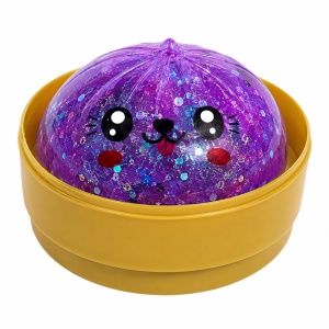 Jucărie Antistres Squishy Dumpling cu Slime și Lumini LED, 8.5 cm, cu Sclipici, Model Surpriză - Img 2