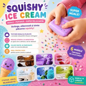 Jucărie Antistres Squishy Înghețată în Cutie, 10cm Model și Aromă Livrate Aleatoriu, Textură Moale și Elastică - Img 4