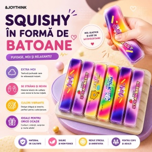 Jucărie Antistres Squishy Unt Multicolor 13 cm – Elastică, Moale, Model Aleatoriu - Img 3