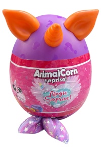 Jucărie de plus AnimalCorn cu surprize, din material plus, 40 cm, culori variate, dezvoltă creativitatea - Img 2