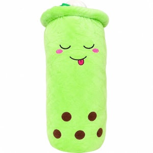 Jucărie de Pluș Bubble Tea Verde, 100 cm, Pernă Plus Gigantă, Moale și Pufoasă - Img 3