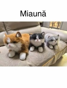 Jucărie de Pluș Pisică cu Sunete de Mieunat 45cm – Pisicuță de Pluș Interactivă, Culoare Aleatorie