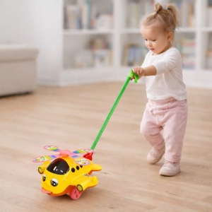 Jucarie impins elicopter copii cu maner, elice rotativa si design colorat - Img 2