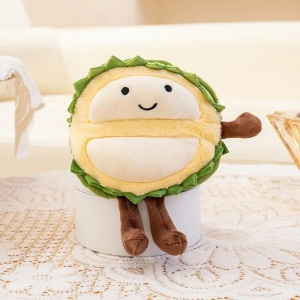 Jucarie plus durian pufos cu fata zambitoare, model simpatic, 16 cm