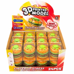 Jucărie Spinner Antistres Hamburger 3D, Fingertip Stress, Fidget Toy Rotativ cu Buton, pentru Copii și Adulți - Img 2