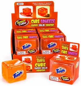 Jucărie Squishy Cub Portocaliu cu Sclipici – Cub Anti-Stres Moale și Elastic pentru Copii și Adulți