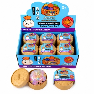 Jucărie Squishy Dumpling cu Sclipici și Bile Gel Mici 8,5 cm – Anti-Stres, Senzorială, Surprise Toy
