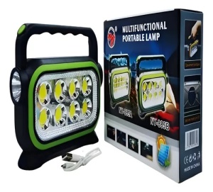 Lampă de lucru LED portabilă, reîncărcabilă USB, din plastic, culoare neagră, cu 6 LED-uri intense - Img 3
