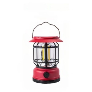 Lanternă de camping LED roșie, plastic durabil, încărcare solară 21cm x 11cm x 15cm