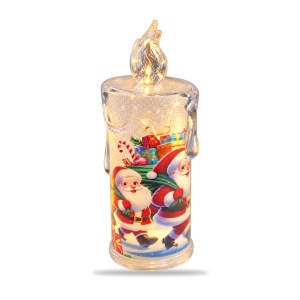 Lumânare LED de Crăciun cu Moș Crăciun, plastic, baterii incluse, ambalaj aprox. 19 × 6 cm - Img 2
