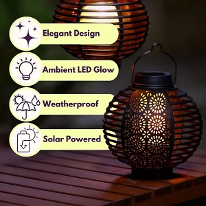 Lumină de Grădină Solară LED cu Cârlig, Efect Flacără Flicărâtoare, Negru, Metal, 78cm - Img 7