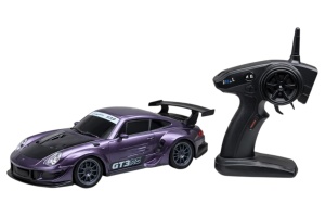 Mașină de curse metalică cu radio control, mov, 1:20, direcție stânga-dreapta, frecvență 2.4 GHz
