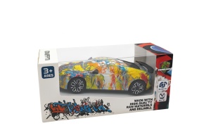 Masinuta Graffiti , 18x8 cm, pe baterii, lumini, sunete si miscare