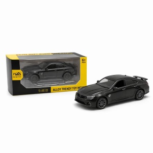 Masinuta metalica sport tip sedan, scara 1:36, culoare negru, cu spoiler si detalii realiste