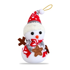 Ornament de Crăciun Om de Zăpadă, din Polistiren, Textil și Plastic, 15,5 cm - Img 2