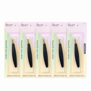 Penseta cosmetica profesionala pentru sprancene, varf inclinat, metalica neagra