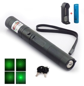 Pointer laser verde profesional cu cheie de siguranta, baterie reincarcabila si incarcator - Img 2