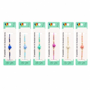 Set 12 Brățări cu Pandantiv Stea, Reglabile, Multicolore, Mărgele Decorative și Accente Elegante - Img 1