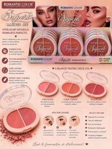 Set 12 Palete Blush Romantic Color Superb Makeup Kit – 2 Culori/Paletă, Pigment Intens - Img 2