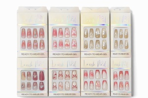 Set 12 perechi unghii false gel ready to wear, modele combinate, reutilizabile