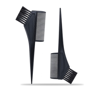 Set 2 pensule pentru vopsit părul cu pieptene, plastic negru - Img 2
