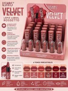Set 24 Rujuri Mate USHAS Velvet Matte Lipstick – 6 Nuanțe Nude Elegante, Finisaj Catifelat - Img 2