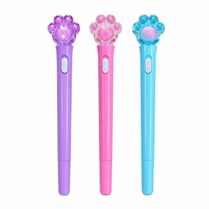 Set 36 pixuri cu pastă și lumină LED, cap decorativ lăbuță, design colorat pentru copii, diverse culori