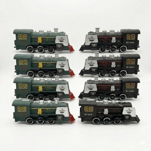 Set 8 locomotive vintage cu lumini si sunet, jucarie copii, model retro, 20 x 9 cm - Img 2
