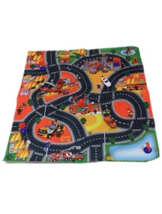 Set covoras joaca oras cu masini si indicatoare, pliabil, tub depozitare 52x8 cm
