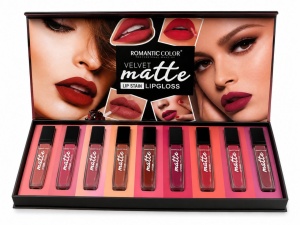 Set Glossuri de Buze Mate Romantic Color Velvet Matte – Nuanțe Elegante, Lip Stain Rezistent,
