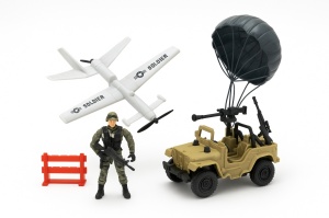 Set Jucarii Militari Special Combat , Avion, Barca, Vehicul Tactic si Soldat, 27x23 cm