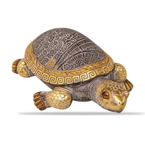 Statuetă broască țestoasă decorativă, din ceramică și rășină, 15x9,5 cm - Img 2