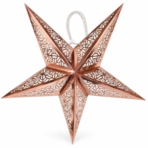 Stea decorativă de Crăciun, cu agățătoare, rose-gold, aprox. 60 x 55 cm, plastic și PVC