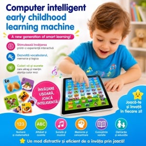 Tabletă Educativă Interactivă pentru Copii – Jucărie de Învățare cu Ecran Tactil, Litere, Cifre, Cuvinte - Img 2
