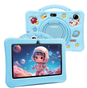 Tableta pentru copii 7 inch Android, 4GB RAM, 128GB, husa silicon, camera dubla, albastru