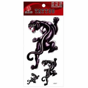 Tatuaj Temporar Semipermanent Panteră Neagră 3D – 18 cm, Rezistent la Apă