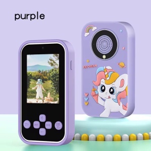 Telefon copii model unicorn mov cu camera jocuri muzica si ecran color