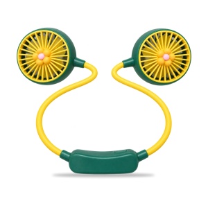 Ventilator de gât portabil cu 2 trepte de viteză, alimentare USB, galben-verde - Img 9