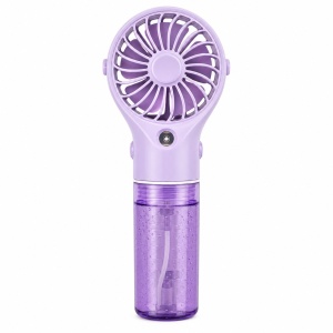 Ventilator portabil cu pulverizare apa, 4 trepte viteza, rezervor apa, reincarcabil USB, mov - Img 6
