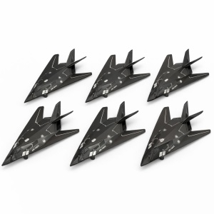 Avion stealth jucarie metalic negru cu lumini si sunete model realist 24 cm