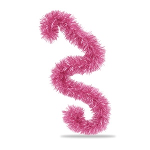 Beteală de Crăciun roz deschis, fir dens ondulat, diametru 9 cm, lungime 2 m - Img 2