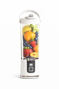 Blender portabil electric pentru sucuri, plastic, culoare Alb