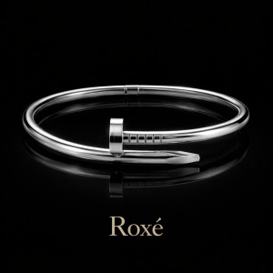 Bratara ROXE argintie tip cui design modern minimalist inchidere fixa