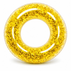 Colac gonflabil galben 90 cm pentru piscina si plaja, design colorat si distractiv