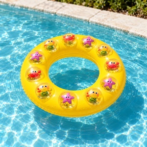 Colac Gonflabil Galben cu Animăluțe Marine, 60 cm – pentru Piscină și Plajă - Img 6