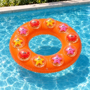 Colac Gonflabil Portocaliu cu Animăluțe Marine, 60 cm – pentru Piscină și Plajă - Img 6