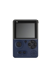 Consola portabila T3 cu 500 jocuri retro, ecran 3.5 inch, model albastru, 13.5x9.5x5cm