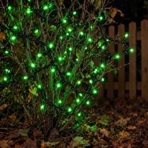 Instalatie de Craciun, 9 m, 100 LED-uri, lumina verde, 4 moduri, fir negru, Interior/Exterior - Img 3