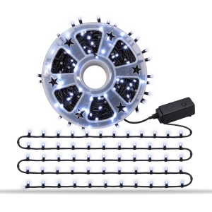 Instalație LED tip rolă, 50 m, 400 LED alb rece, fir negru - Img 2